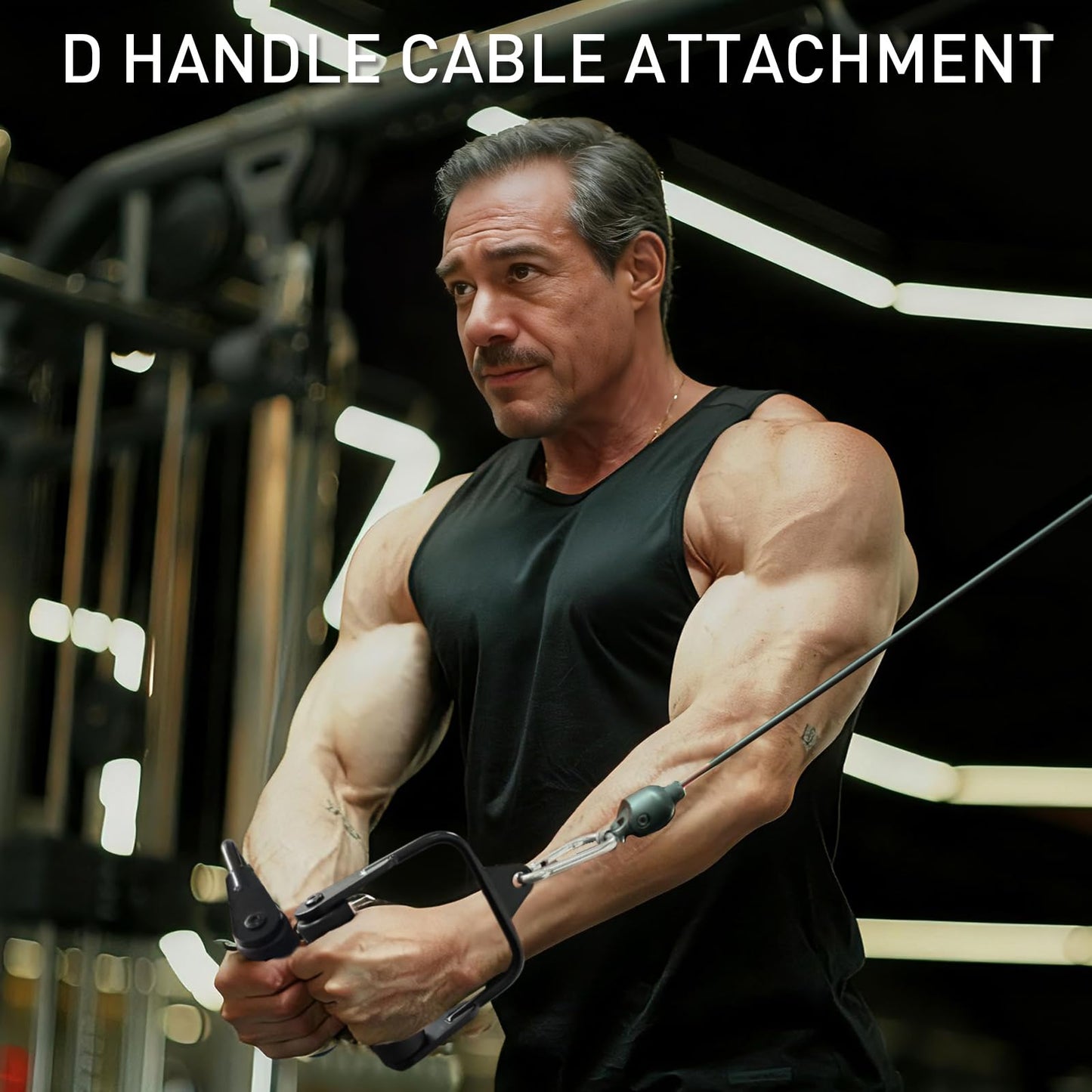 Arm Wrestling Handles, Thick Armwresting Training Equipment Lat Pulldown Attachments D Handle, V Bar Cable Machine Attachments, Gym Handles for Forearm, Wrist Strength Training (Two Small Grip)
