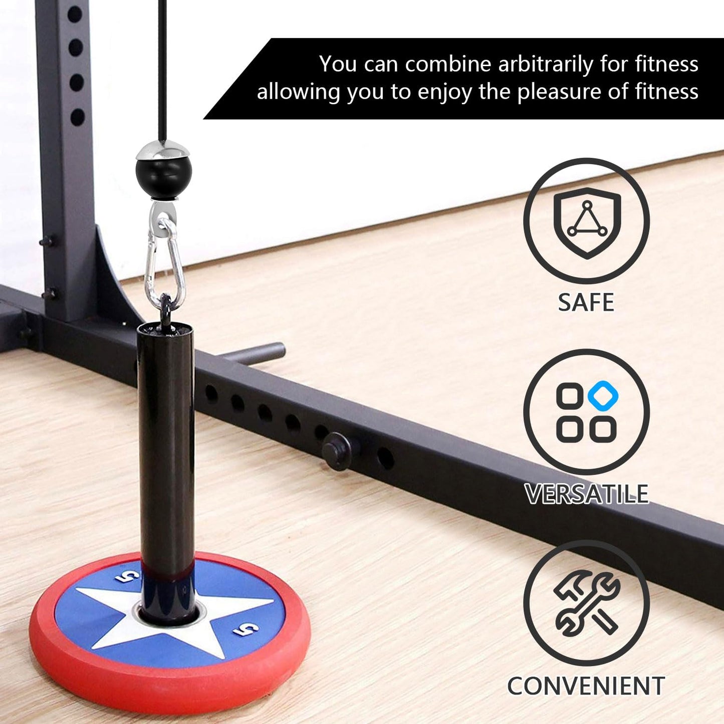 Taeku Fitness Pulley Cable, Heavy-Duty 6mm Steel Wire Rope for Home Gym, Adjustable Replacement Cable for Weightlifting, LAT Pulldown, and Cable Machine Accessories (78in)