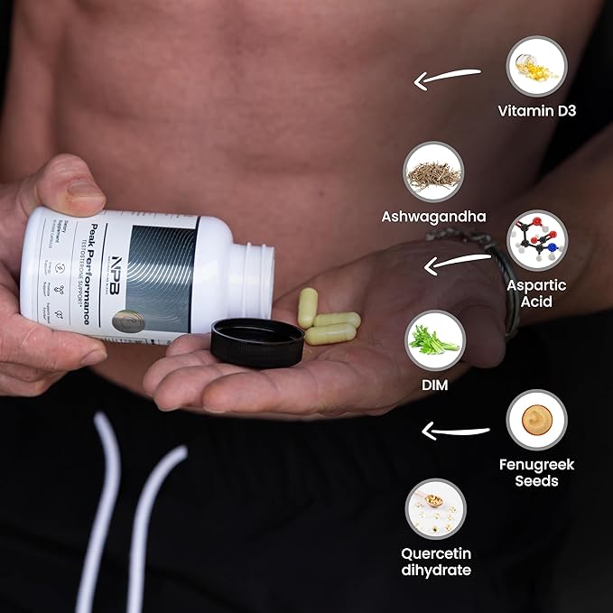 Nature's Pure Blend Peak Performance ??Testosterone Supplement for Men with D-Aspartic Acid, Ashwagandha & DIM ??Mens Prostate Health Support, Muscle Strength & Energy ??Prostate Supplement
