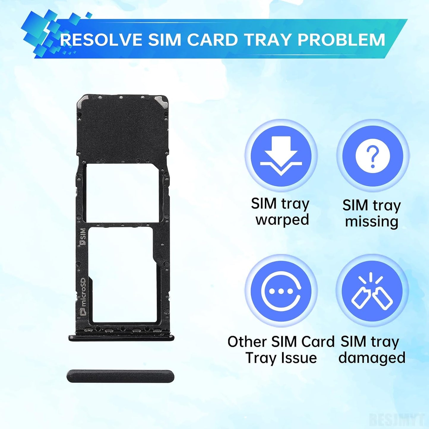 A20 A20 SM-A205U SM-A205U1 Sim Card Tray Replacement for Samsung Galaxy (Single SIM Version) Black Card Tray Slot