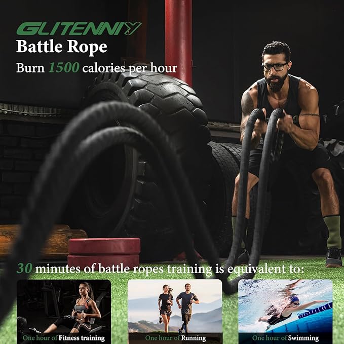 Battle Ropes Black Workout Rope 1 inch Battle Ropes for Home Gym 30ft Exercise Ropes for Working Out Heavy Ropes for Exercise Training Weighted Rope Weighted Workout Rope Battle Rope