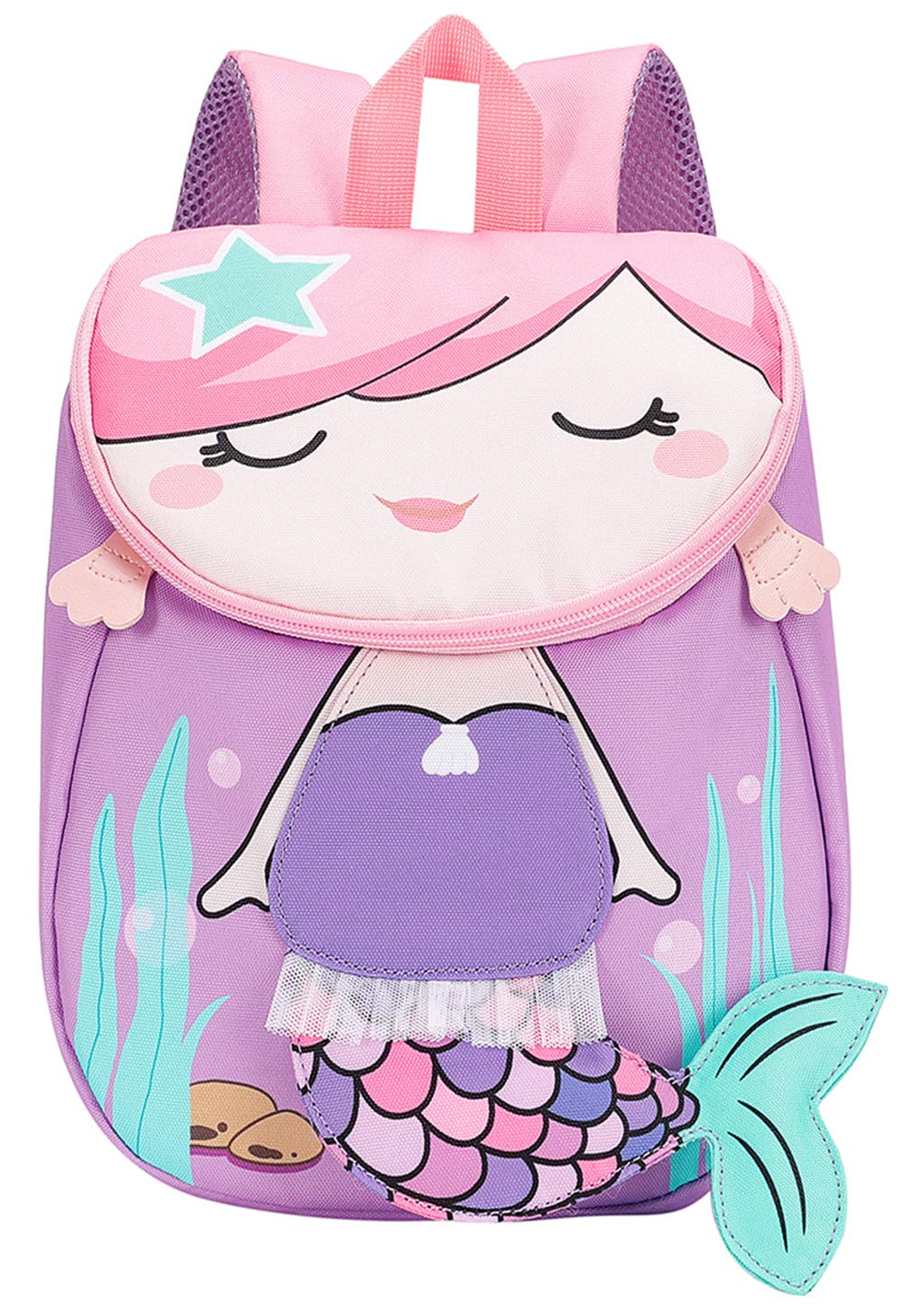 Bluboon Toddlers Backpack for Girls Cute Preschool Backpack 3D Schoolbag Toddler Bookbag for Kids (Purple)