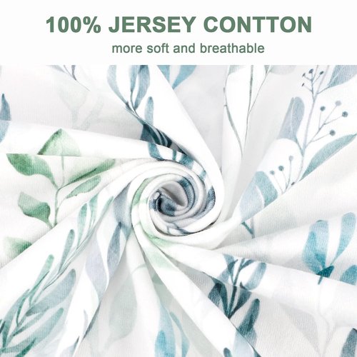 DILIMI Fitted Crib Sheet - Ultra-Soft Baby Sheet for Standard Crib & Toddler Mattress | Green Leaf Design
