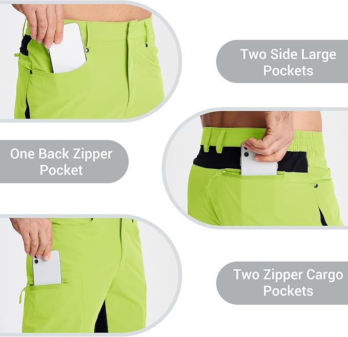 CRYSULLY Men's Hiking Cargo Shorts Outdoor Summer Lightweight Quick Dry Casual Shorts with 5 Pocket