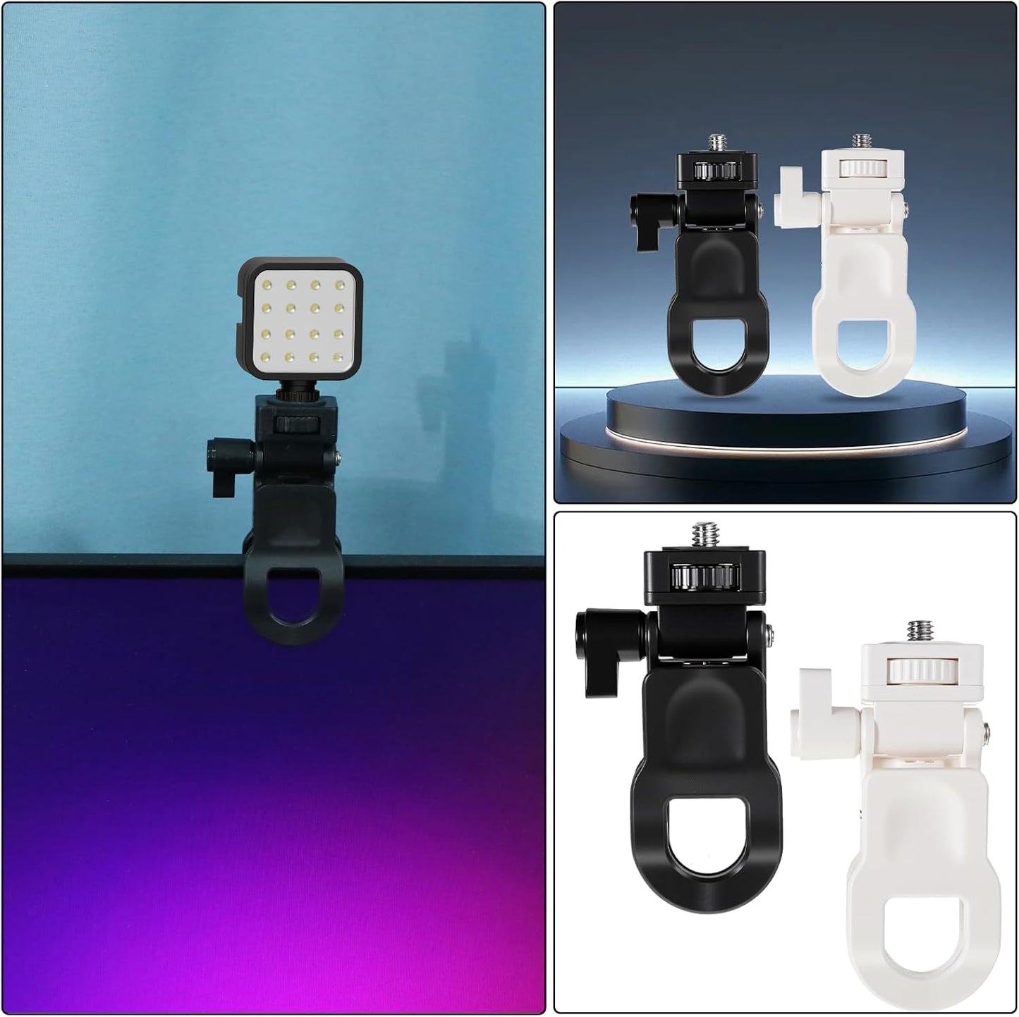 Fibraze 2 Pack 1/4 Webcam Monitor Mount Monitor Camera Mount with Screw Ring Camera Clip Webcam Stand Mounts for Tripod