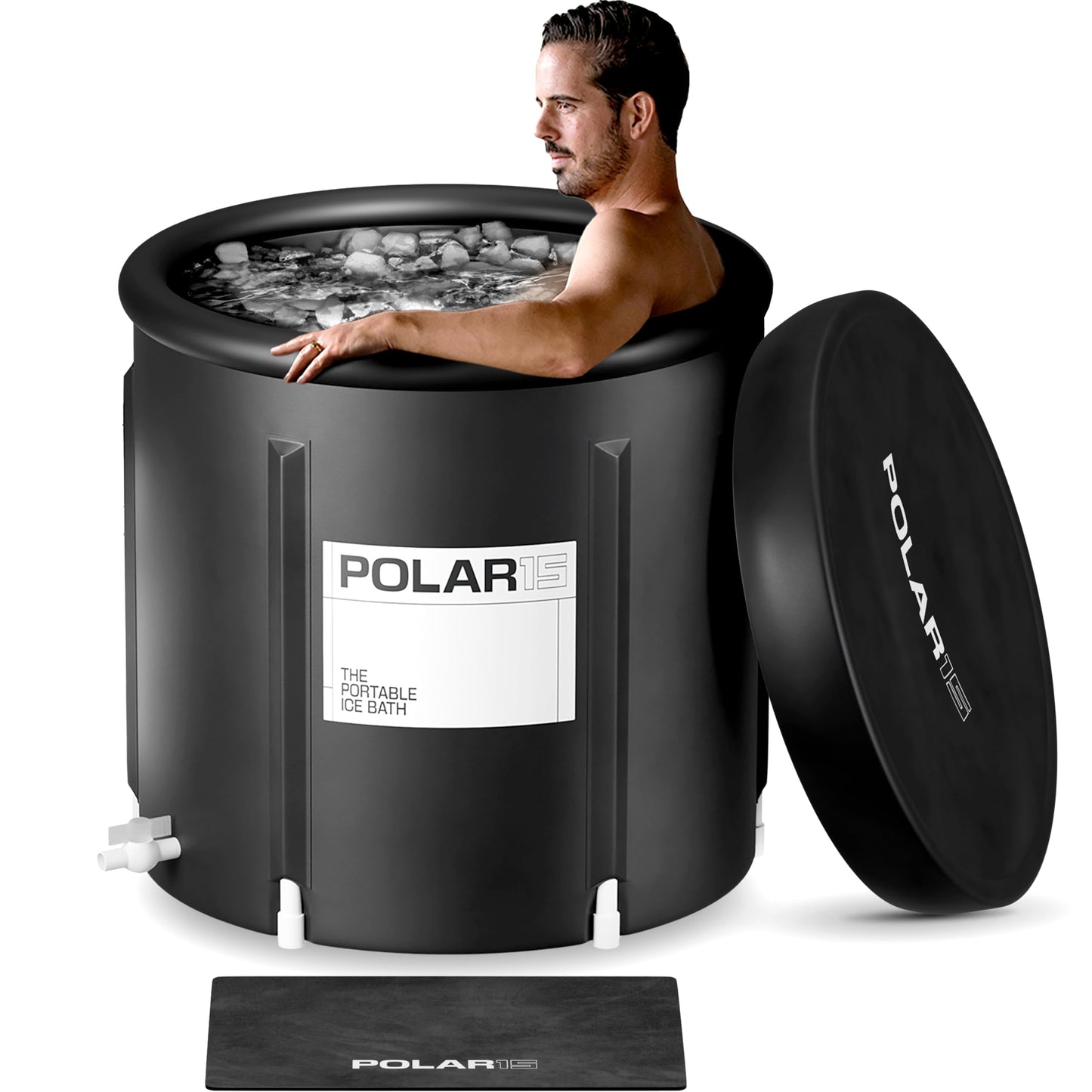 Premium Portable Ice Bath Tub for Athletes – 99-Gallon Cold Plunge Pool with Easy Drainage System – Durable PVC, Foam, and Nylon Layers – Tear-Resistant and Waterproof for Muscle Recovery