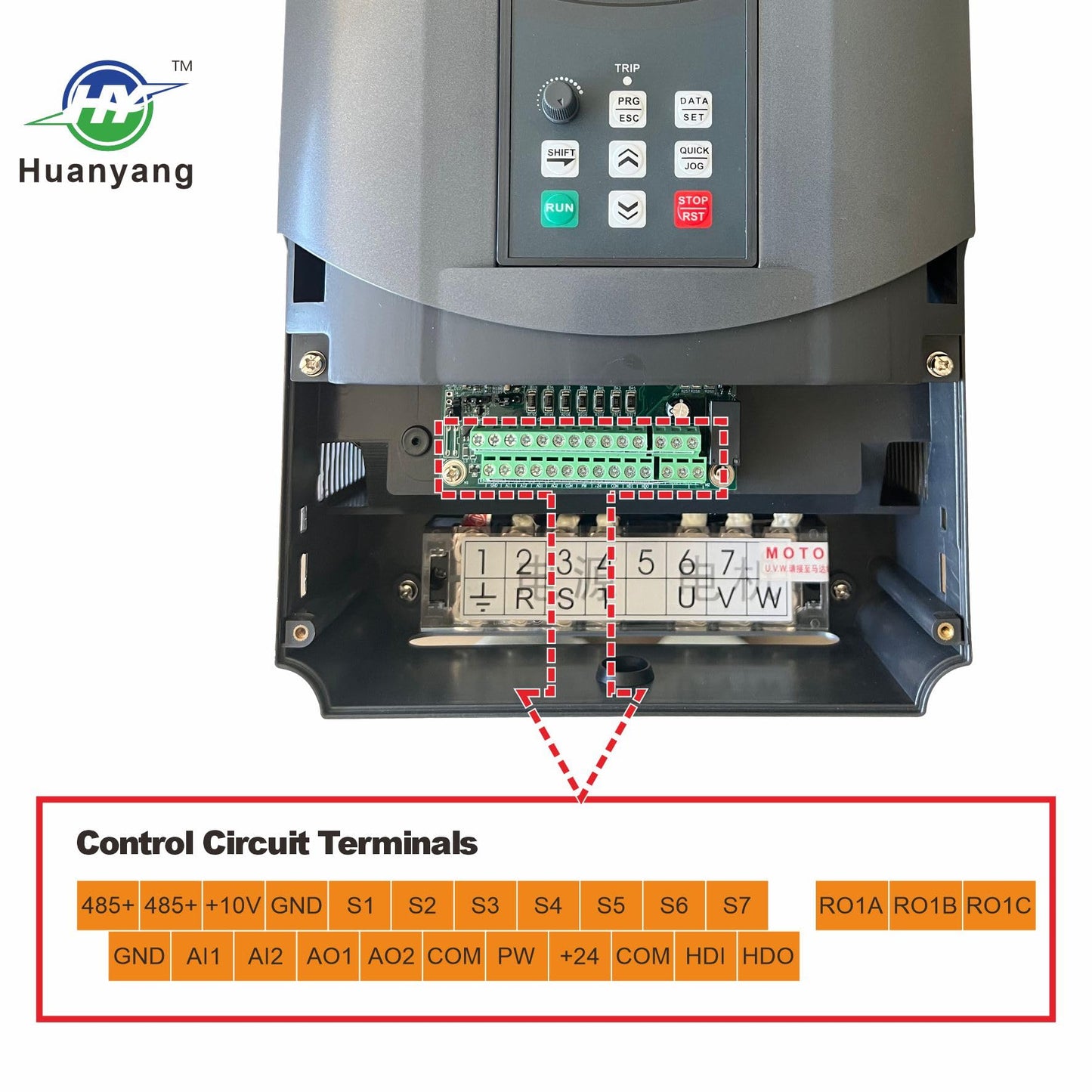 HY HUANYANG Variable Frequency Drive VFD Vector Single to 3 Phase Converter, for Motor Speed Control,220VAC Input/Output (GT Series 11KW-15HP Model)