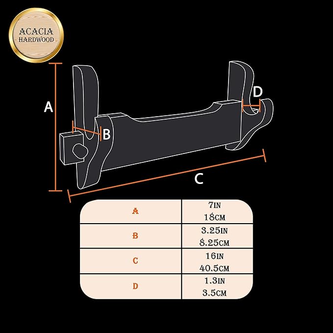 Mythrojan Solid Wood Sword Stand Medieval Sword Wall Mount Samurai Sword Display Stand Katana Sword Holder Gladiator Sword Wall Display Crusader Sword Stand Knife Stand for Display - One Tier Stand