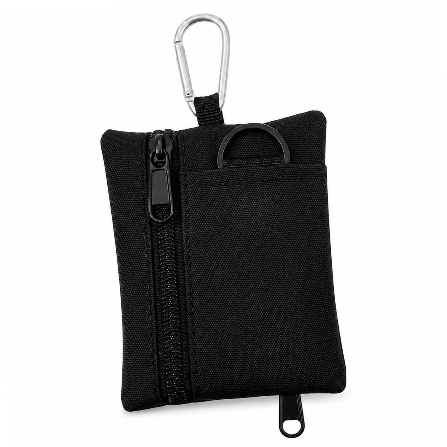 Mini Nylon Keychain Coin Purse, Mini EDC Utility Pouch with Carabiner, Pocket Organizer for Earphone, Car Key, ID Card, Backpack Camping Biking Hiking