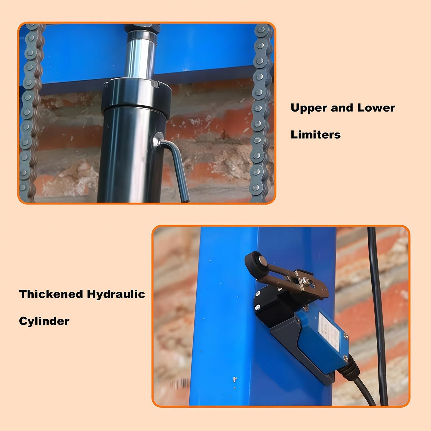 Simple Lift Platform, Hydraulic Home Elevator for Factories, Docks, Basements, Warehouses, Home Use with 1000kg Capacity(9.8FT Lifting Height)