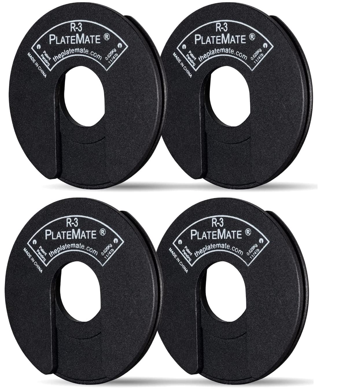 PlateMate 1.25 Lb each R-3 Micro Loading Weight Plates Use with Metal, Rubber, Vinyl or Urethane Dumbbells (Two Pair)