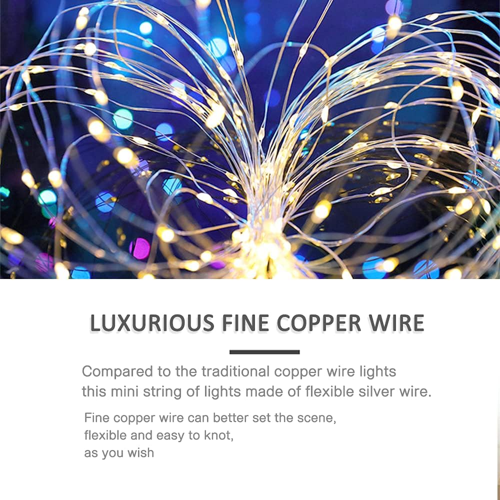 Skiennix Waterproof LED String Lights - 2 Pack 20ft 60 LED Fairy Lights | Multicolor Copper Wire