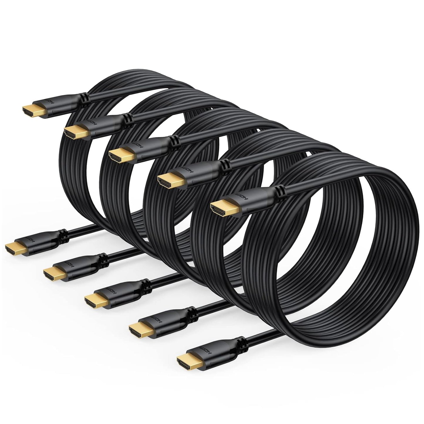 4K 6FT 5-Pack, 6 2.0 4K@60Hz, 2K, 1080P, 2.2, 3D, HDMI Cable High Speed HDMI to HDMI Cable Foot HDMI Cord Supports HDCP