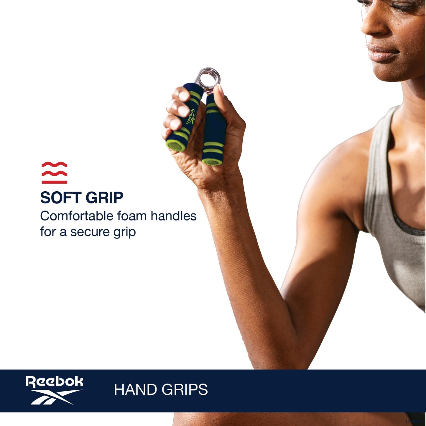 Reebok 2-Pack Hand Grips, Spring Coiled Wrist, Fingers & Forearm Strength Trainer with Soft Foam Handles, Improves Grip Strength, Resistance Hand Gripper for Manual Exercises & Rehab