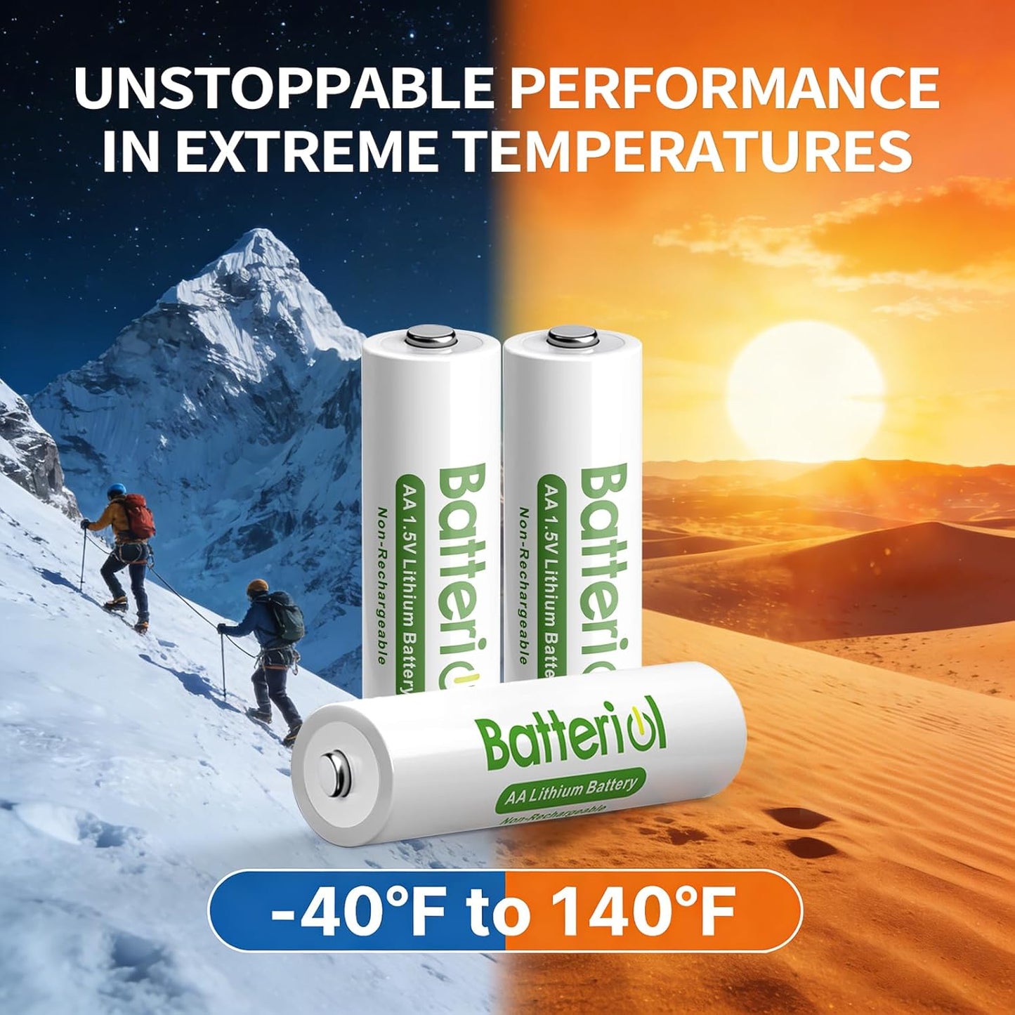 Batteriol 3000mAh 1.5V 12 Pack) Lithium Batteries AA, Double A Batteries Long Lasting for Blink Camera, Flashlight