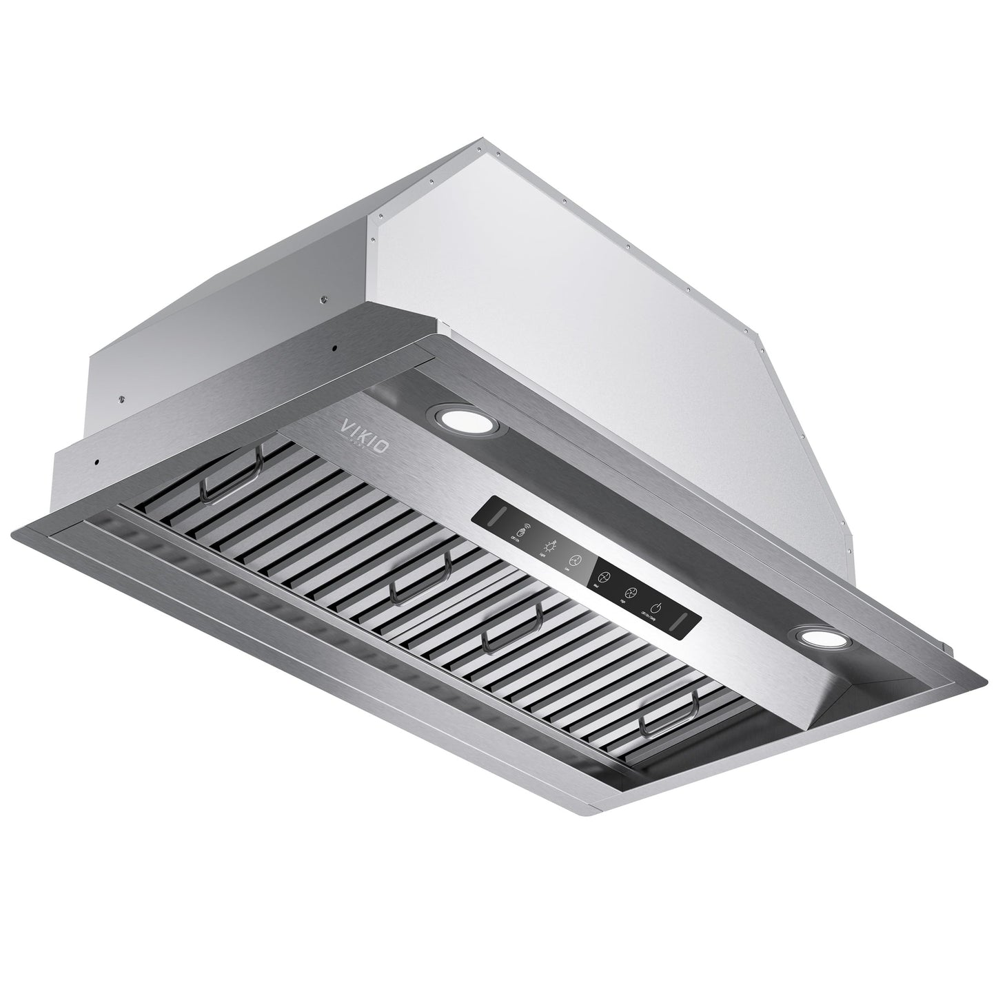 VIKIO HOME Range Hood Insert 30Inch,Built-in Kitchen Hood with 980 CFM, Ducted/Ductless Convertible Duct,Stainless Steel Kitchen Vent Hood/Gesture/Touch Control, 2 Pcs Baffle Filters with Handlebar