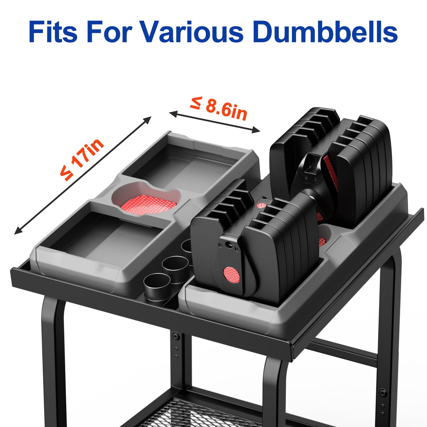 Dumbbell Stand Fits For Adjustable Weights Dumbbell Rack With Wheels 500lbs Loading（Rack Only）