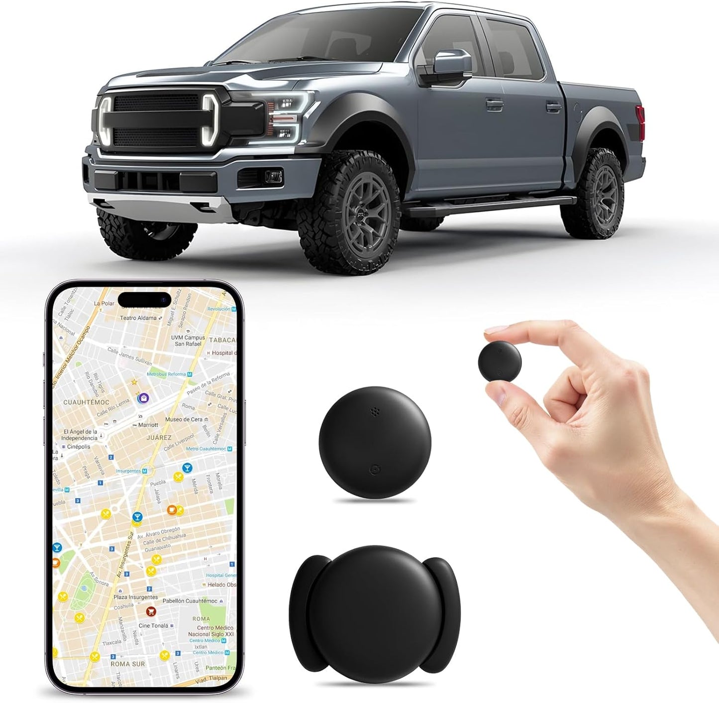 SCIREATH Mini GPS Tracker for Vehicles (for Android), Hidden Car Location Tracker w/Magnetic Case, Mini Hidden Item