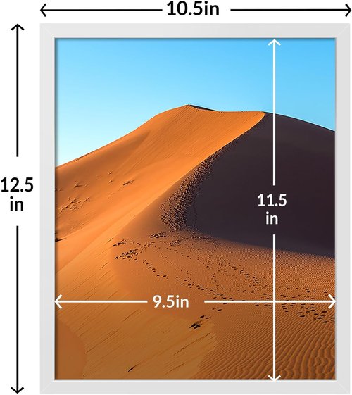 LaVie Home 10x12 Picture Frame - Classic White Frame with HD Plexiglas for Vertical/Horizontal Display