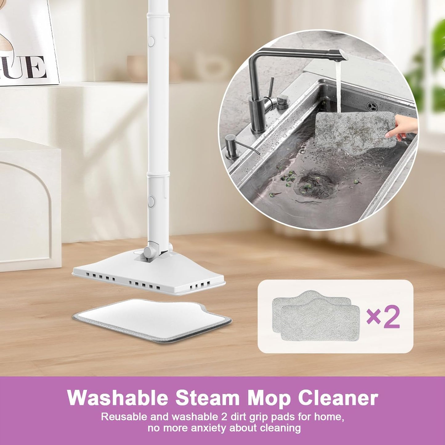 Skiennix 7-in-1 Steam Mop - 1200W Multi-Surface Cleaner with 400ML Tank & 23FT Cord | First Frost
