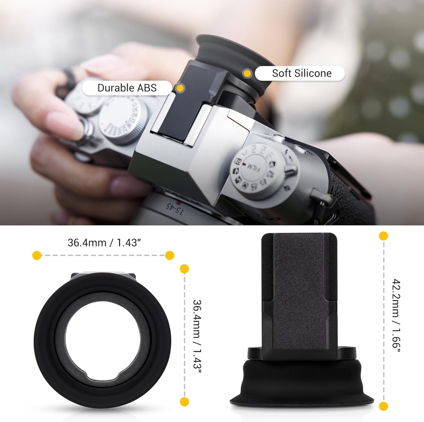 X-T50 XT50 X-T50 XT50 XT-50 Extended Eyecup Eyepiece, New Round Shape Soft Silicon Camera Eye Cup Viewfinder Cover