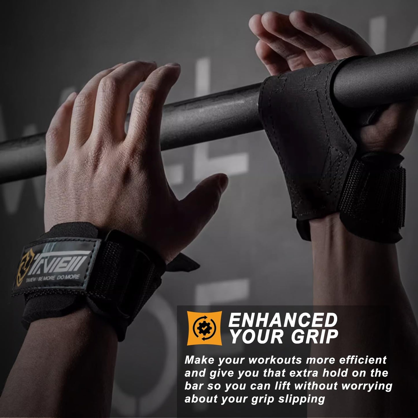 TAVIEW Wrist Straps for Weightlifting for Maximum Grip Support - Lifting Deadlift Strap & Weight Lifting Grips Gloves for Working Out Pull Up Deadlifting & Shrugs