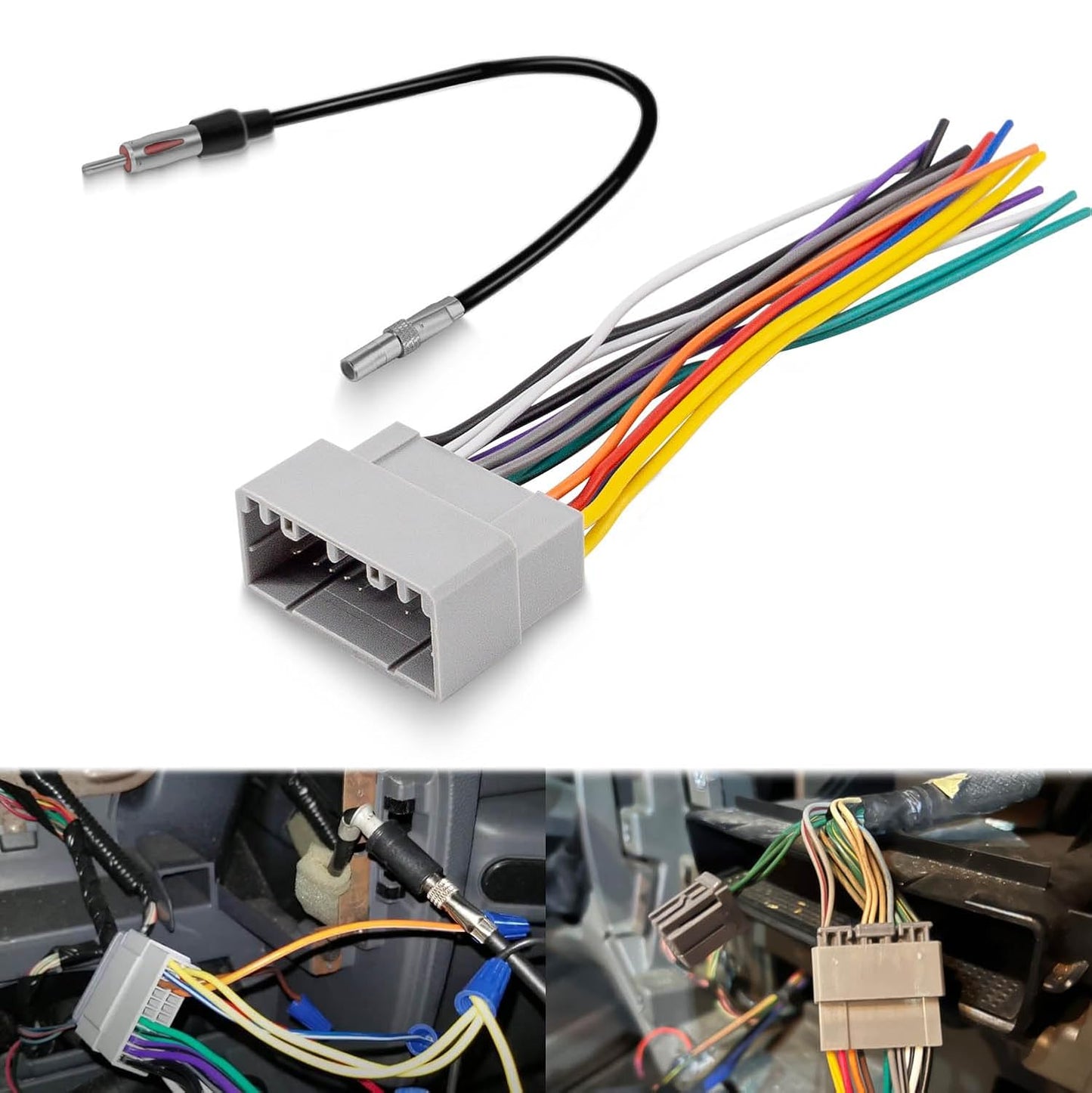 Bedalio 2003-2007,Dodge 2002-2007, 2000-2007 Radio Wire Harness with Antenna Adapter Plug Compatible with Jeep ram