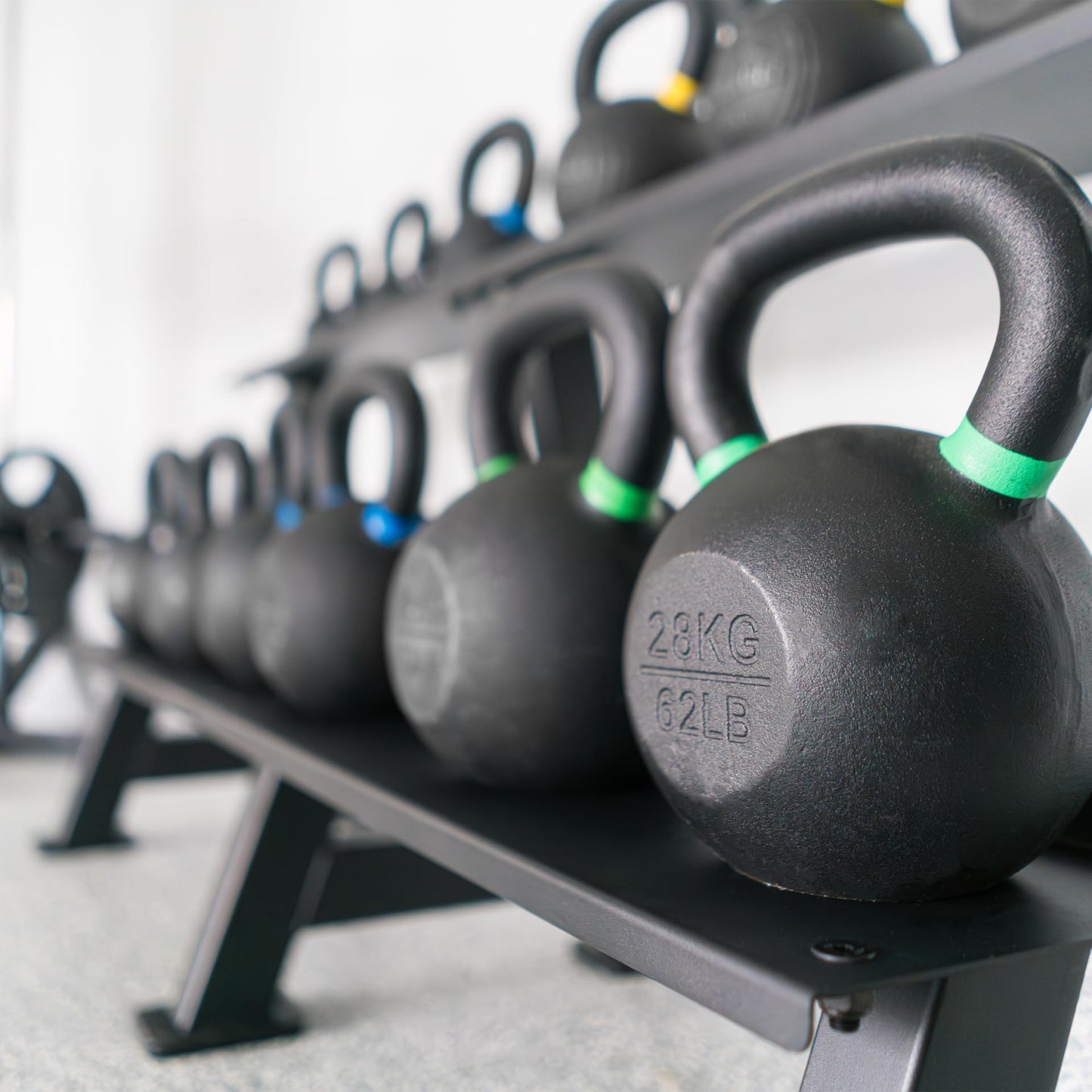 Synergee Kettlebell Storage Rack - Gym Storage Rack for Fitness Equipment Organization - 2-Tier Shelf for Holding Synergee Kettlebell Set