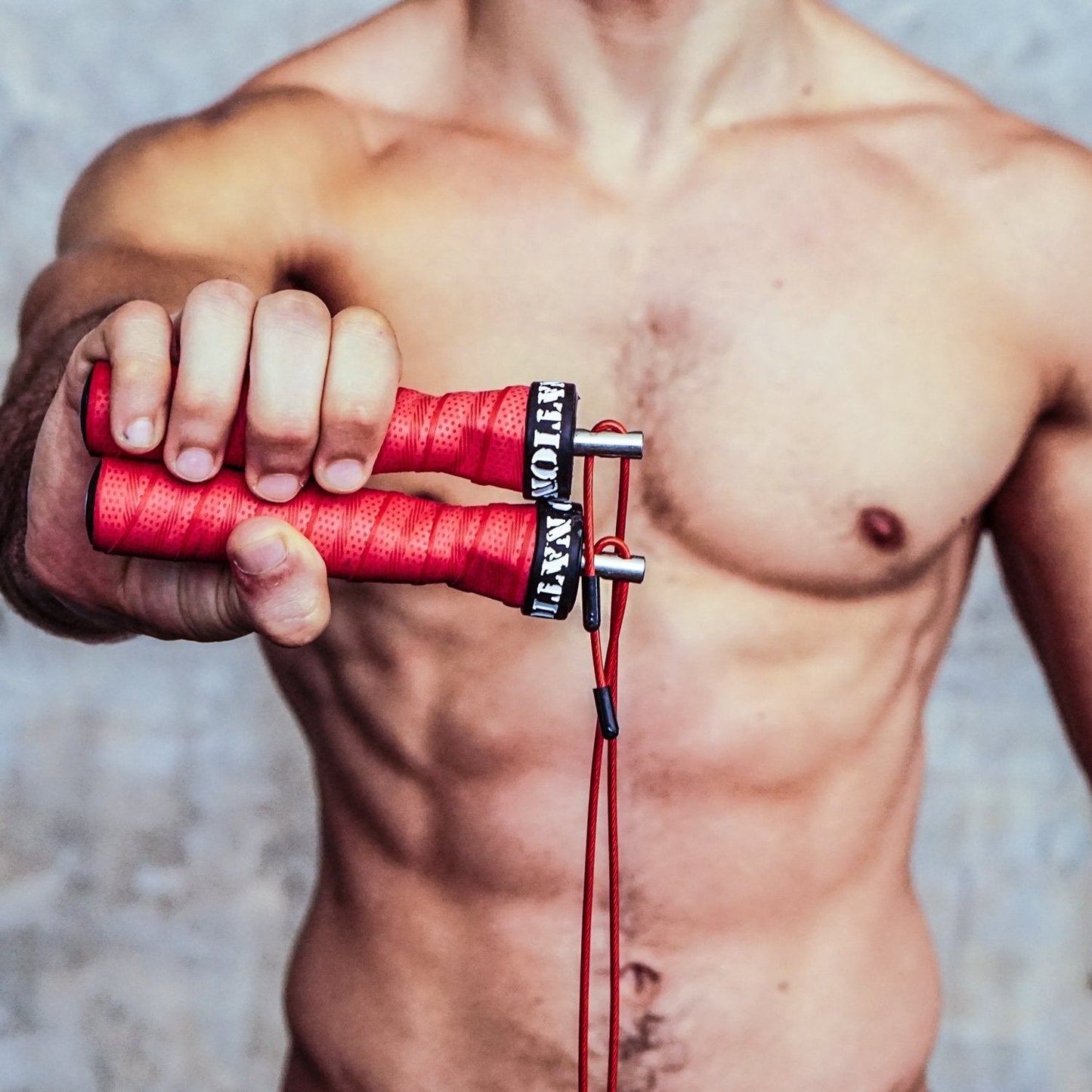 WOD Nation Speed Cable Jump Rope - Adjustable Speed Rope for Double Unders - Skipping Cord for Cardio & Boxing - 11 ft Cable, 2.2/3.3 mm, Red Alloy Steel