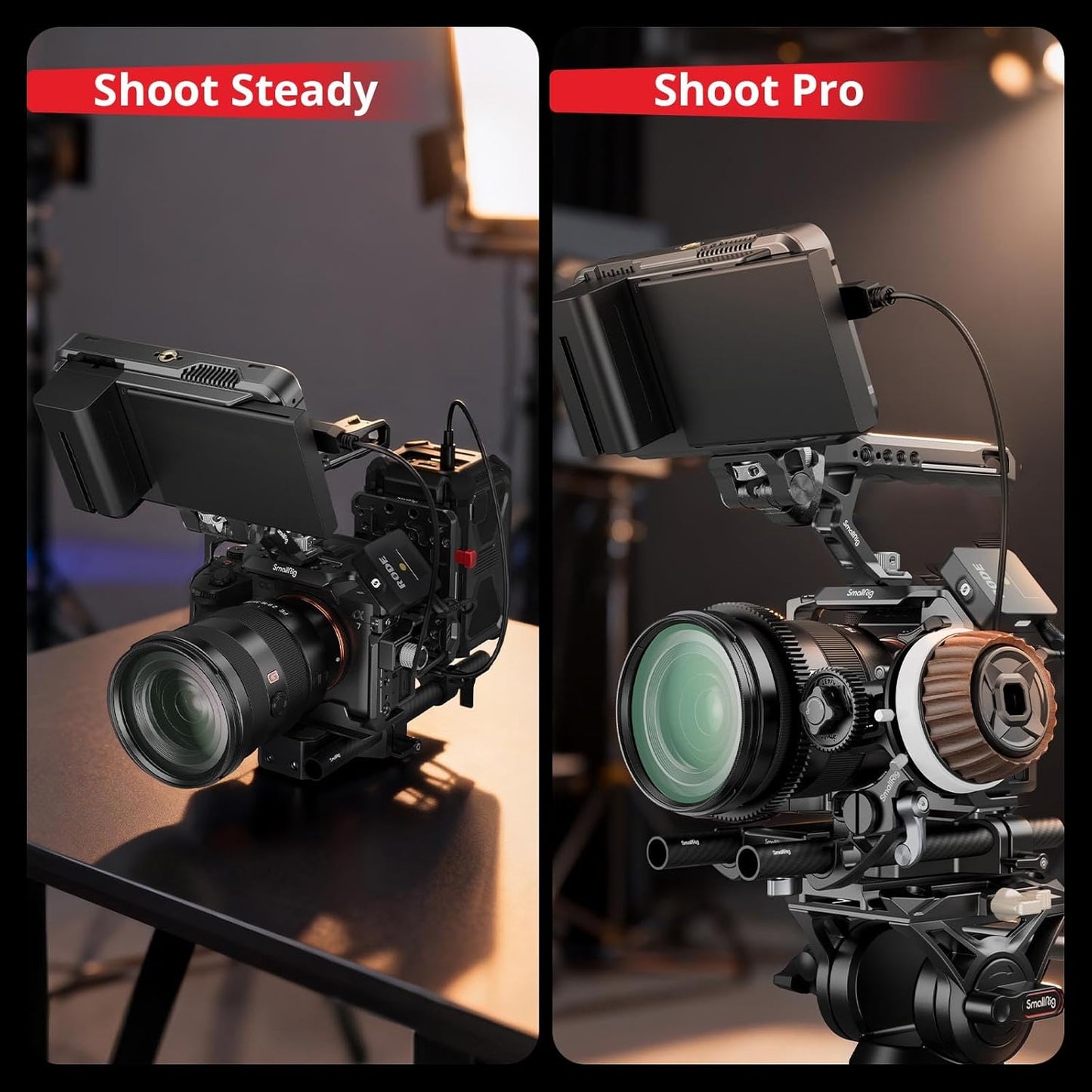SMALLRIG 15mm 15mm (8'' 20cm), A6500 A6600 A6300, R5 R6, A7SIII A7III, 5609 Camera Base Plate Kit with LWS Rod Rail