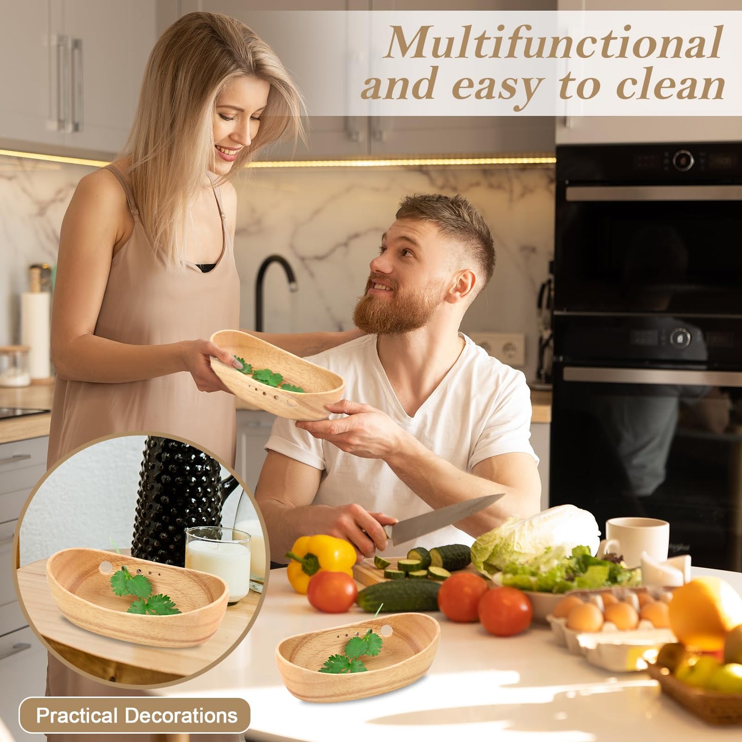 SKLENICE Wooden Herb Stripper Bowl Handmade Herb Stripper Tool with 5 Different Hole Sizes Efficient Herb Peeling Cup Herb Leaf Peeler for Separating Leaves Kale Broccoli Thyme Basil Rosemary