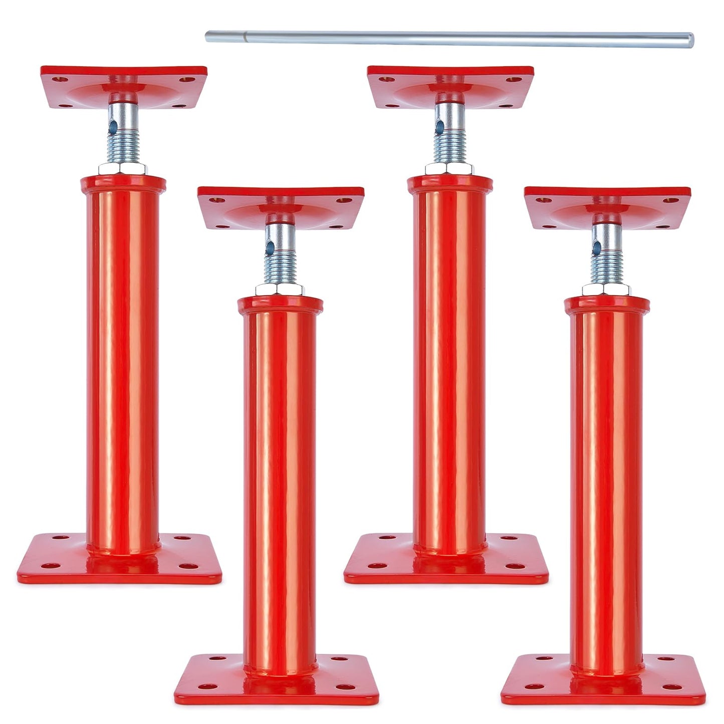 4 PCS House Jacks for Leveling, Adjustable 11"-16" Height Range, 8820 lbs Capacity (Each), Galvanized Telescoping Support Jacks for Crawlspace & Basement
