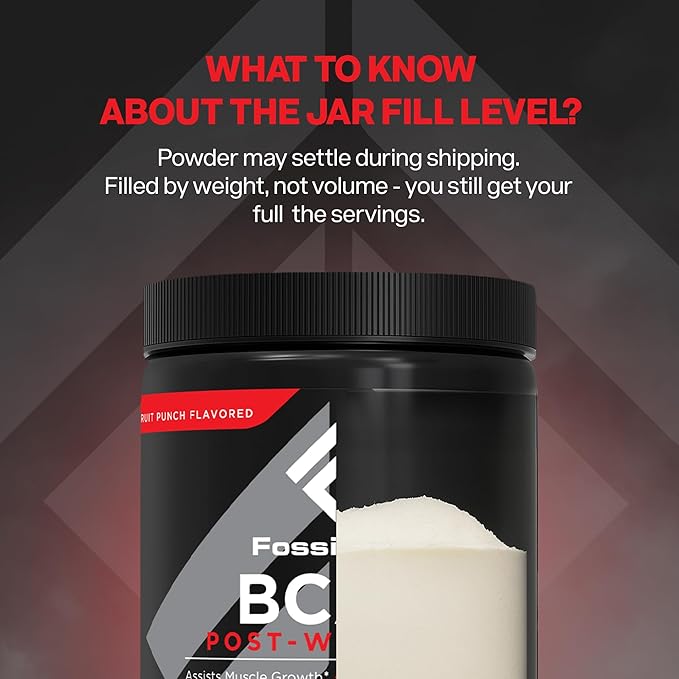 Fossil Fuel BCAA Sugar-Free Post-Workout Powder with BCAA?™s, Glutamine, Vitamin B6 Essential Amino Acids for After Workout Muscle Recovery, Endurance and Hydration Fruit Punch (30 Servings)
