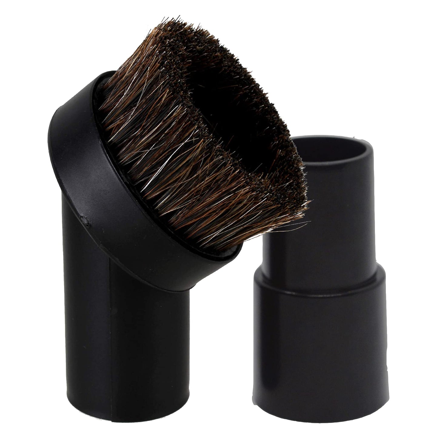 Round Dust Brush 25mm Soft Horse Hair 1.25” Vacuum Attachment Replacement with 1-1/4" to 1-3/8 Horse Adapter