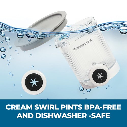 2 Pack Swirl Ice Creami Makers Pints and Lids,NC700 Makers Containers Cups creami accessories Compatible with Ninja Swirl Ice Cream NC700 NC701 Series & Soft Serve Makers,Dishwasher Safe