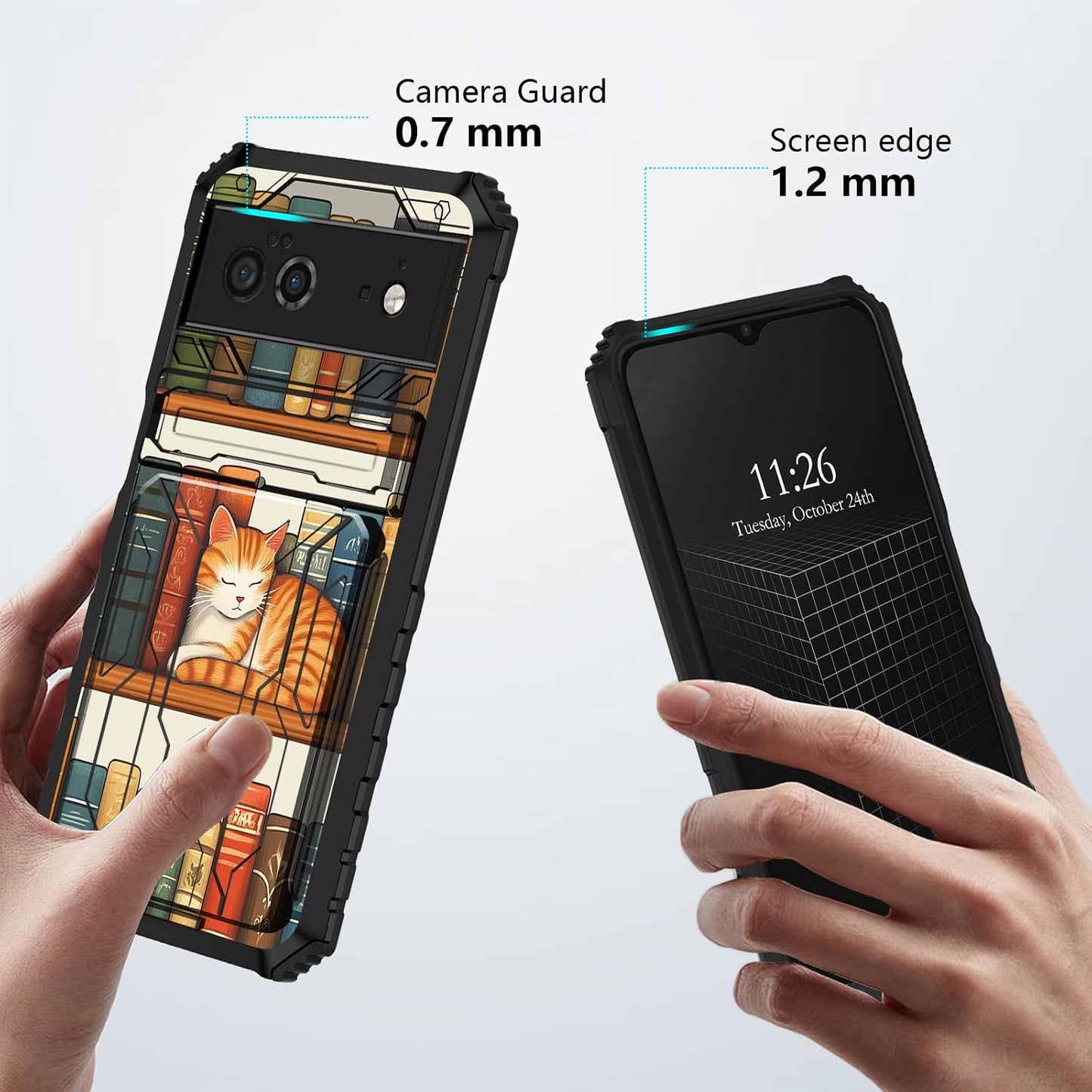 AIRWEE 6A 6a 6.1", for Google Pixel Case with Card Holder, Military Grade Shockproof Wallet Cover with Kickstand, Slim