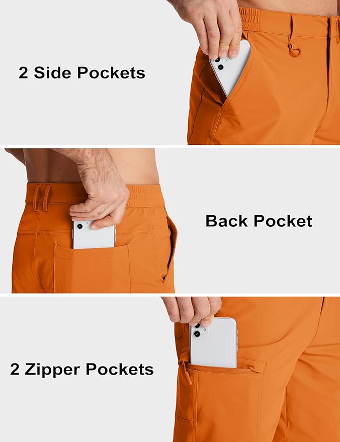 MAGCOMSEN Men's Hiking Cargo Shorts Quick Dry Lightweight 9" Golf Shorts Summer Casual Work Outdoor with 5 Zipper Pockets
