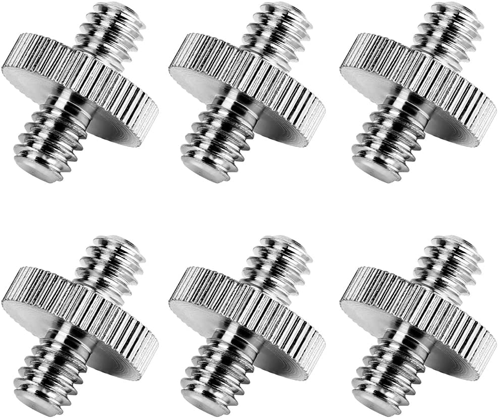 lasenersm 6 1/4" 1/4" Pieces Male to Male Threaded Tripod Screw Adapter Camera Tripod Screw Adapter Double Sides