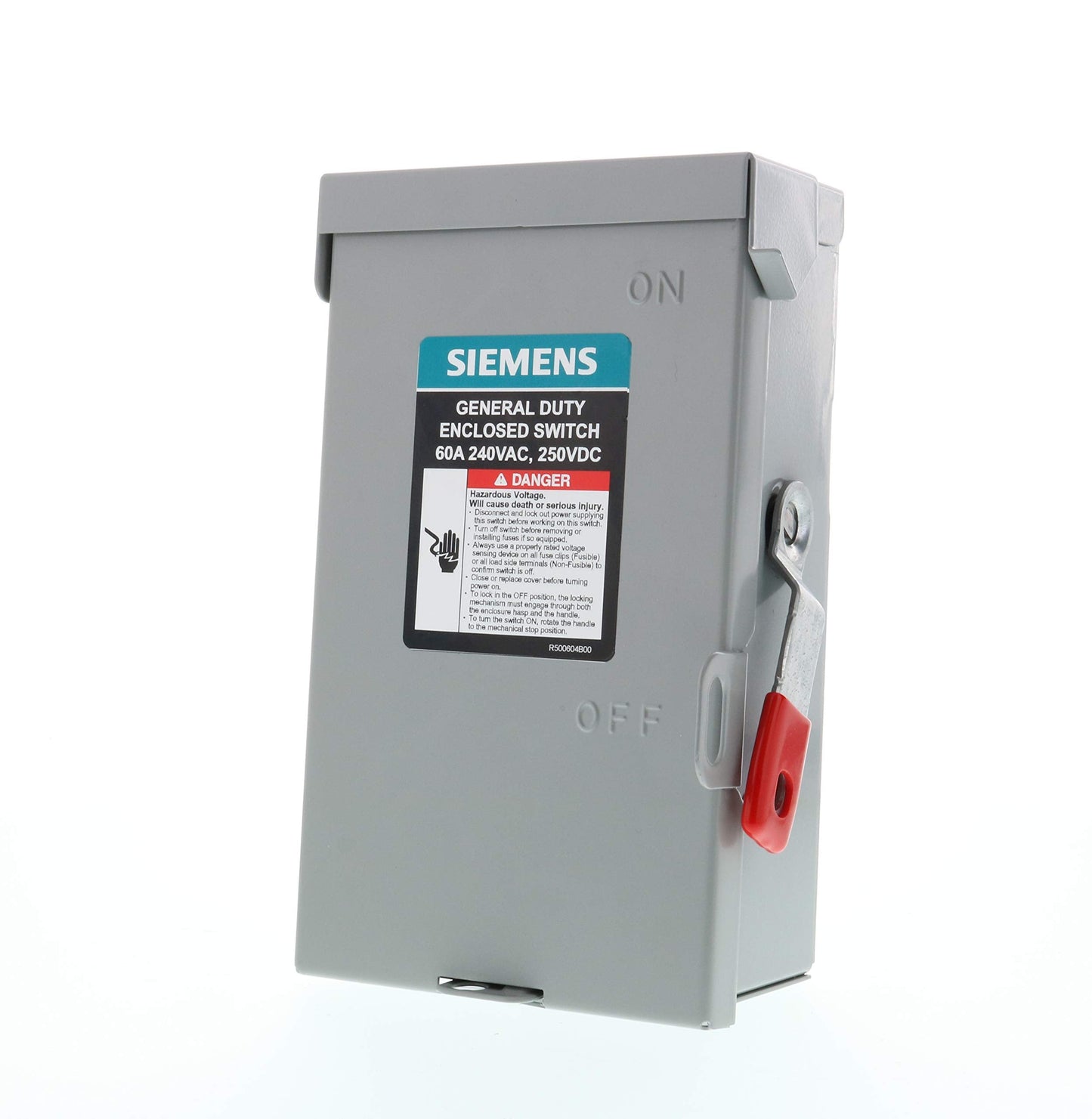 SIEMENS 2P 60A 240V General Duty Safety Switch Outdoor, Non-Fusible and SIEMENS W0816ML1125CU 125 amp Load Center