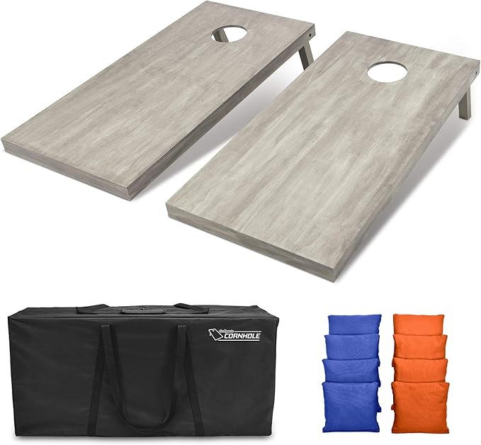 GoSports 4 ft x 2 ft Regulation Size Wooden Cornhole Boards Set - Includes Carrying Case and Bean Bags (Choose Your Colors) Over 100 Color Combinations