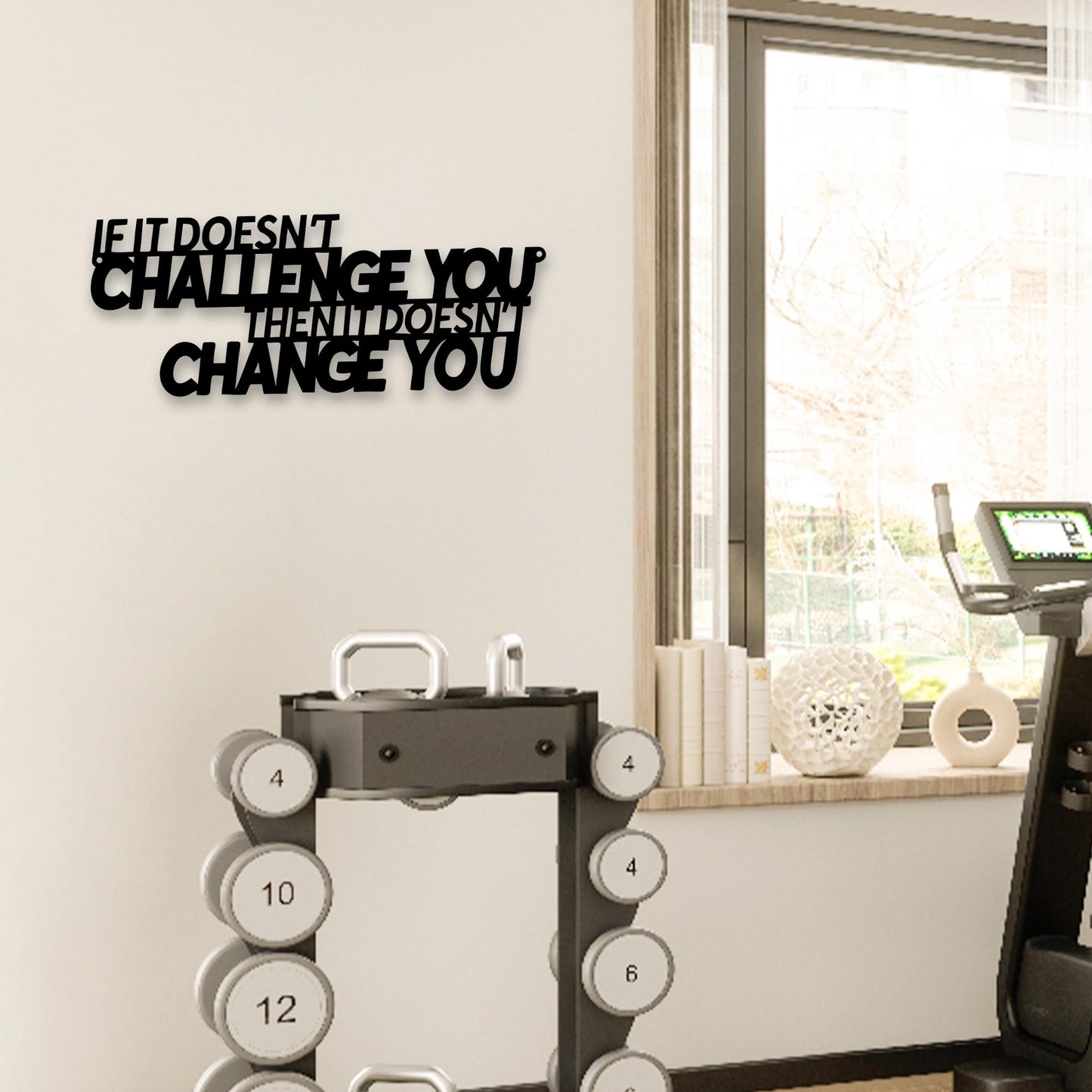Xedatric If It Doesn't Challenge You Then It Doesn't Change You Metal Wall Art–Motivational Wall Decor for Home Gym,Office,or Fitness Spaces