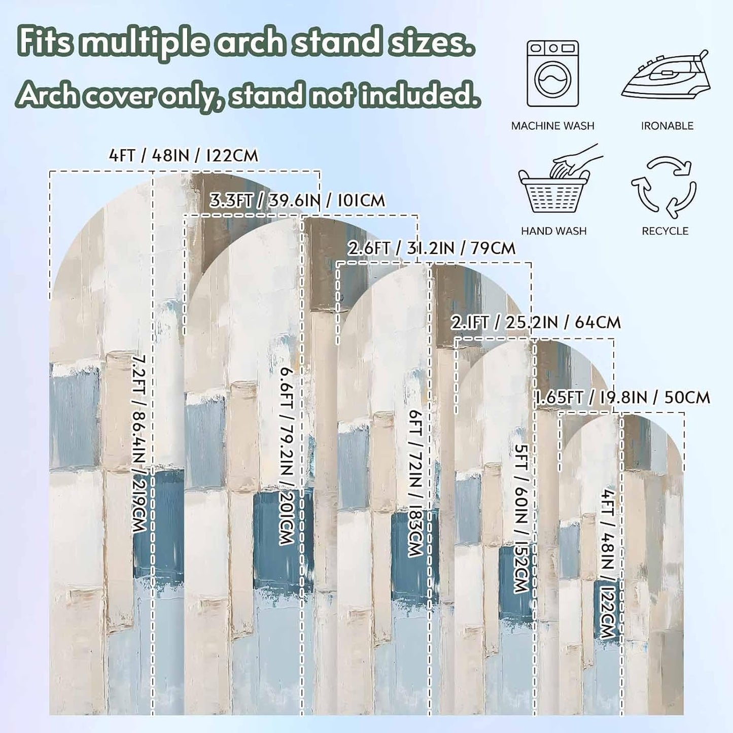 Jnbasdffb 6.6 Modern Geometric Wedding Arch Cover, Stretchy Spandex Arch Backdrop Stand Covers FT, Abstract Oil
