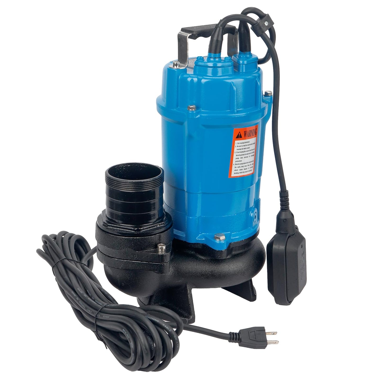 HS3.75S/HSZ3.75S Automatic Electric Submersible Wastewater Trash Pump, 1 HP 115V, Replacement for Tsurumi HS3.75S-62, 61 GPM 3660 GPH, 3'' Straight Male NPT Connection