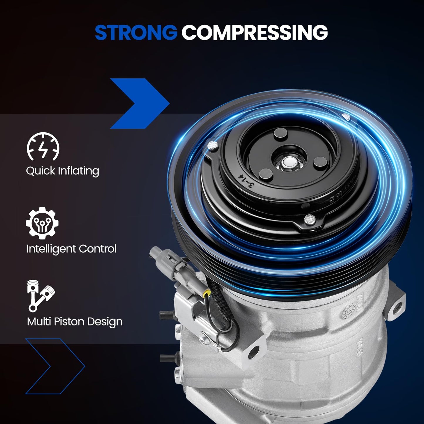 SYKRSS 68311 Air Conditioning A/C Compressor with Clutch Compatible with Toyota Celica 2000-2005 1.8L L4 GAS