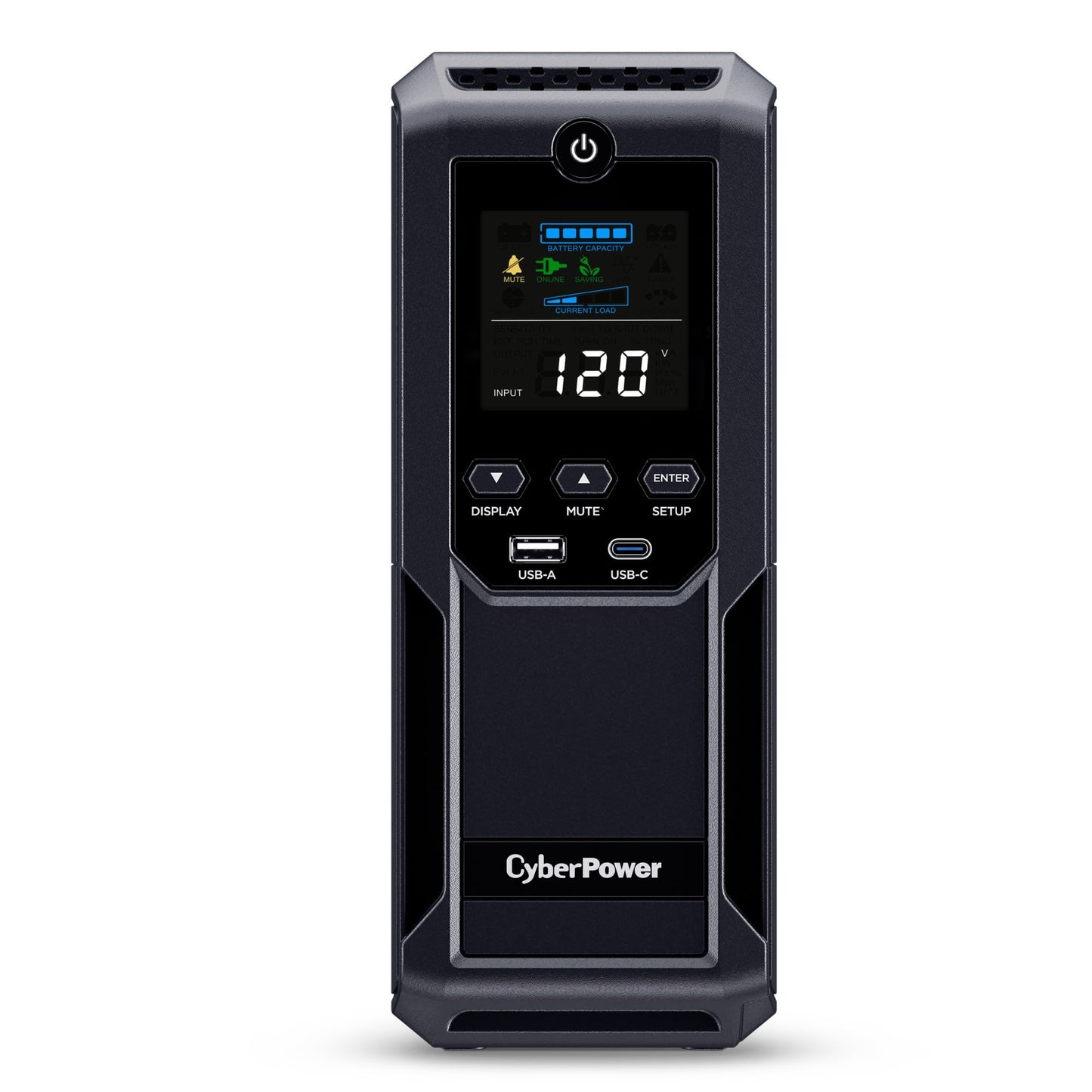 CyberPower CP1500AVRLCD3 Intelligent LCD UPS Battery Backup and Surge Protector, 1500VA/900W, 12 Outlets, 2 USB Ports, AVR, Mini Tower, UL Certified