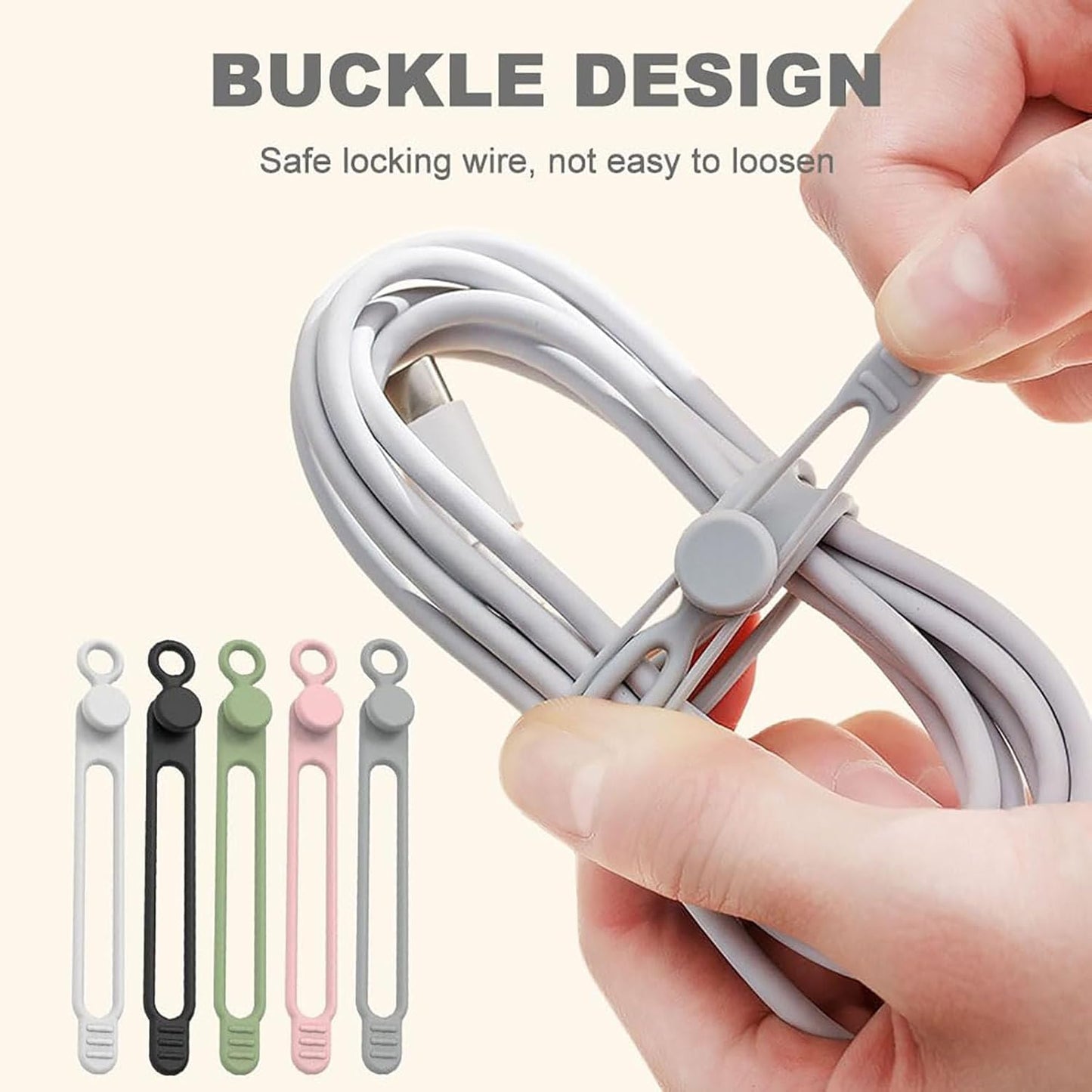 2026 (10Pcs) Data Cable Organizer, Upgrade Silicone Headphone Organizers, Silicone Cable Ties Reusable Cable Management