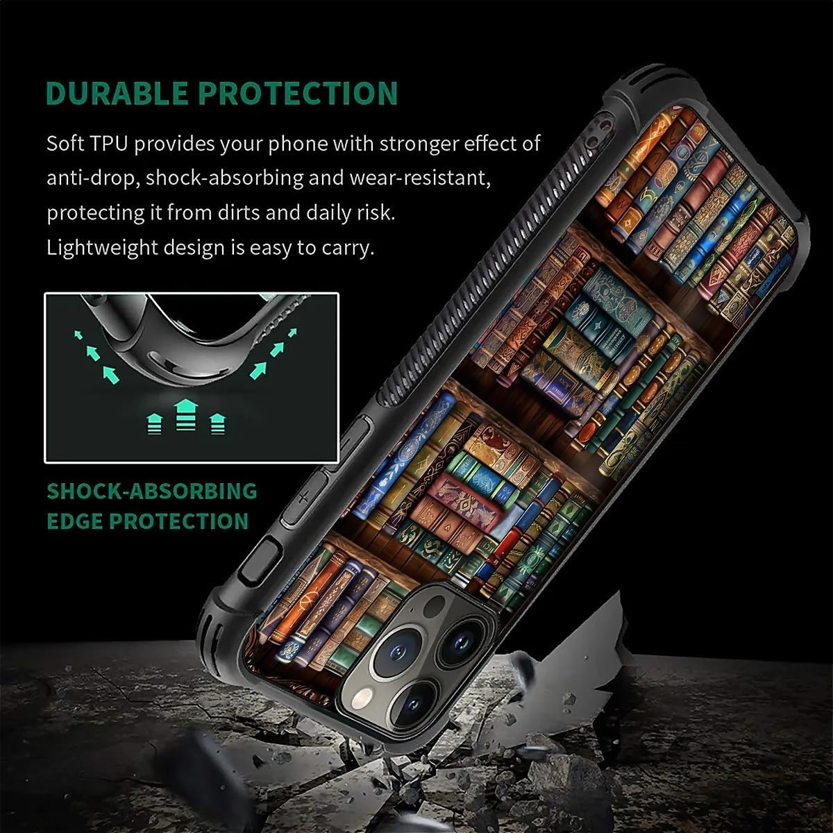 CARLOCA 16 Compatible with iPhone Pro Case, Design for Girl Shockproof Anti-Scratch Hard PC Back Case Fashion Pattern