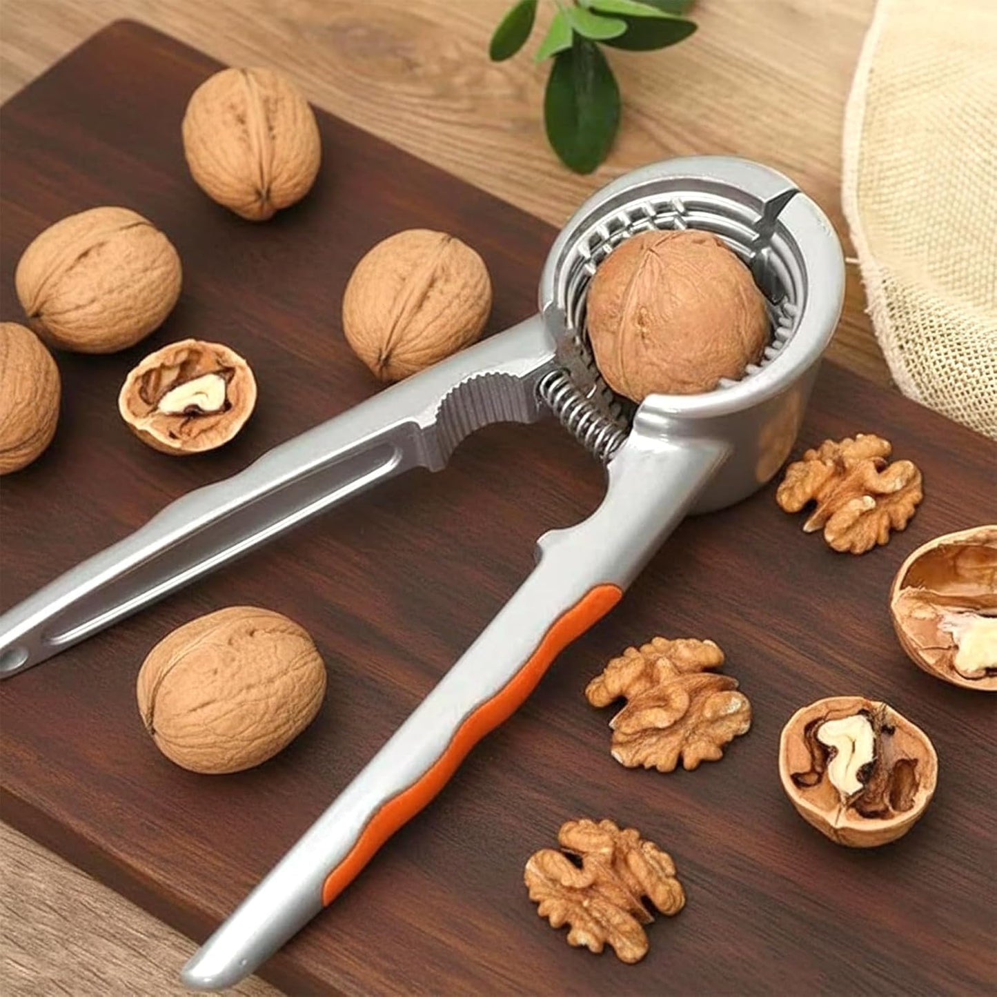 LOCEAST 2 PCS Nut Crackers for All Nuts Heavy Duty Walnut Cracker with Non-Slip Handle Pecan Crackers Tools Funnel Walnut Pliers Nutcracker Pecan Walnut Plier Clip Tool