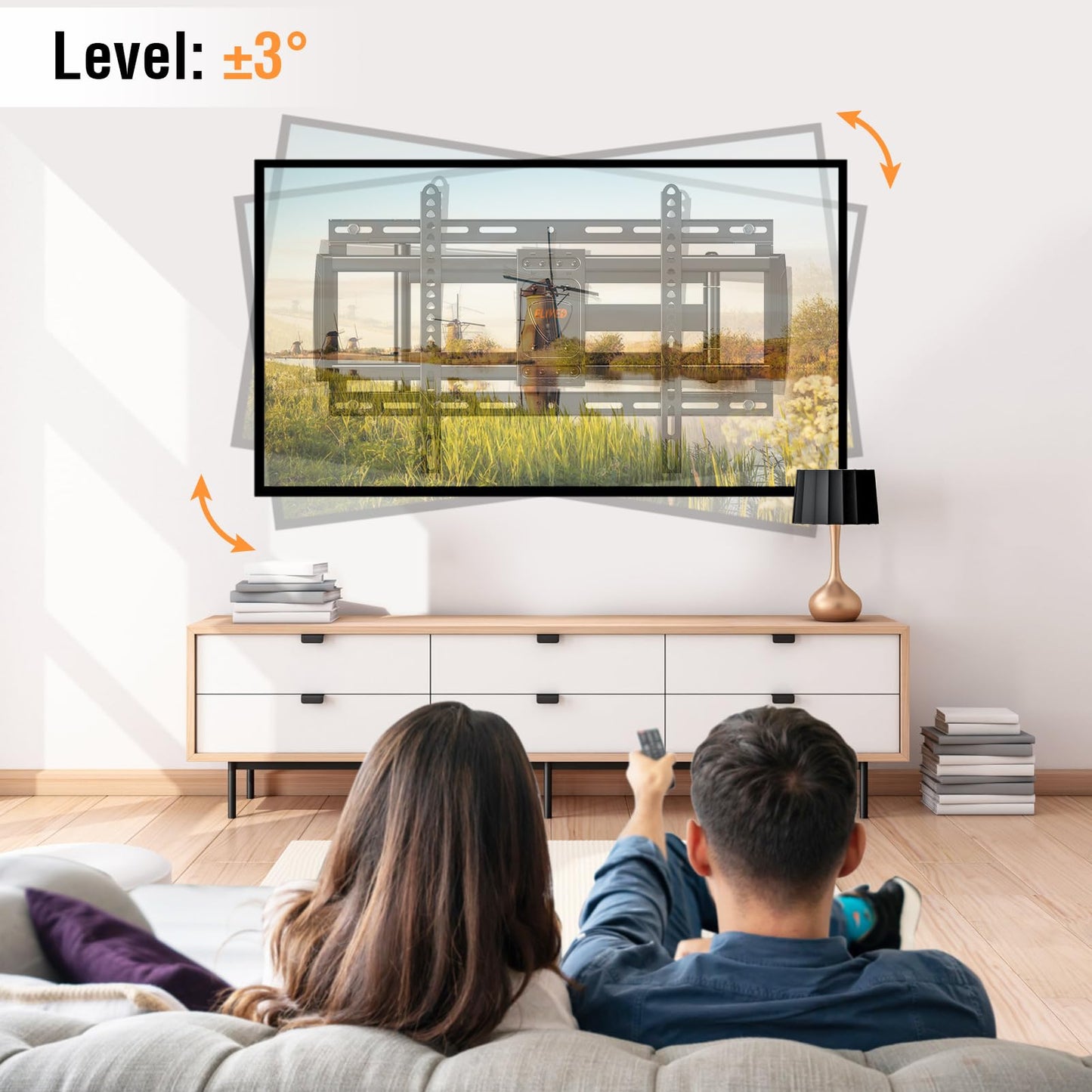 ELIVED Long Arm TV Mount for Most 37-75 Inch tv, Full Motion Wall Bracket with 29.5 inch Long Extension Articulating TV Wall Mount, Max VESA 600x400mm, Holds up to 88lbs, fits Wood Studs 12"-24".
