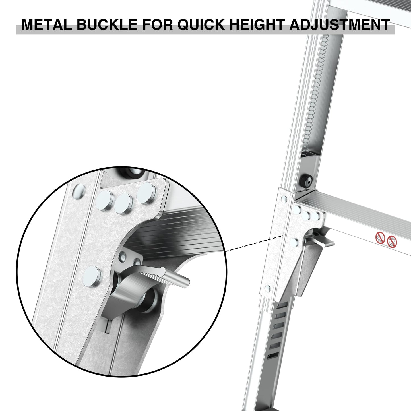 Aluminum Work Platform Height Adjustable Folding Portable Work Bench, Step Ladder Car Wash Step Stool, Telescopic Feet 22" -27.5" Height for Painting, Washing, Suitable for Home, Garage